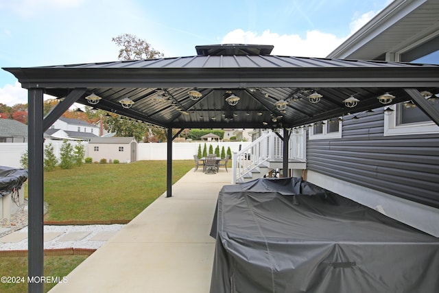 view of patio with a gazebo