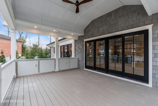 deck with ceiling fan