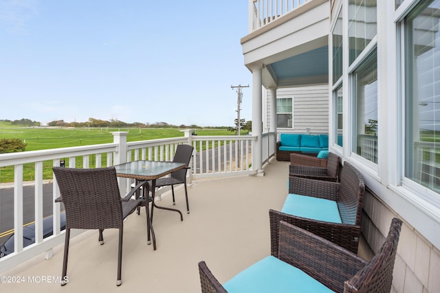 52 Seaview Ave, Long Branch, NJ 07740 - view of patio with a balcony and an outdoor living space