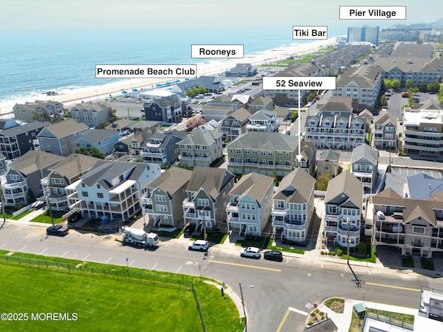 52 Seaview Ave, Long Branch, NJ 07740 - aerial view of waterfront with a beach
