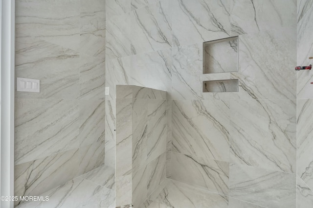 details with a marble finish shower