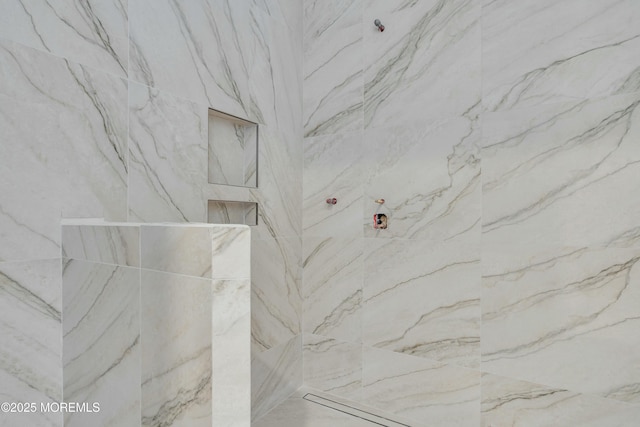 details with a marble finish shower