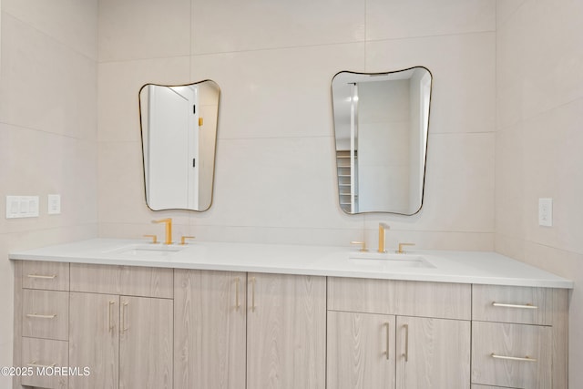2 Deborah Pl, Oakhurst, NJ 07755 - full bathroom featuring double vanity and tile walls