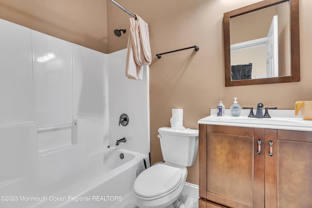 full bathroom featuring vanity, toilet, and shower / bath combo with shower curtain