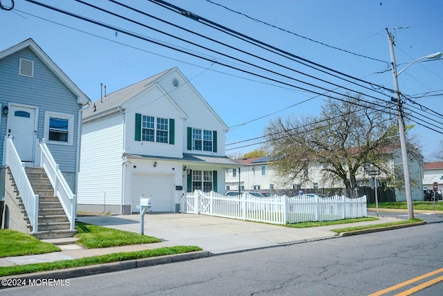 view of property with a garage