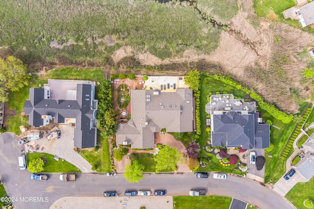 bird's eye view with a residential view