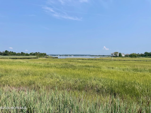 view of landscape with a rural view and a water view