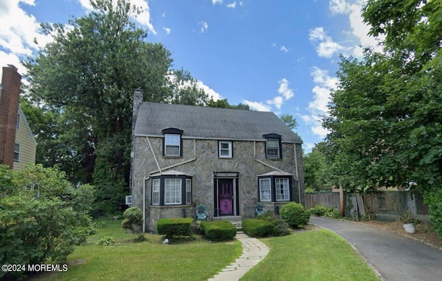 view of front facade with a front lawn