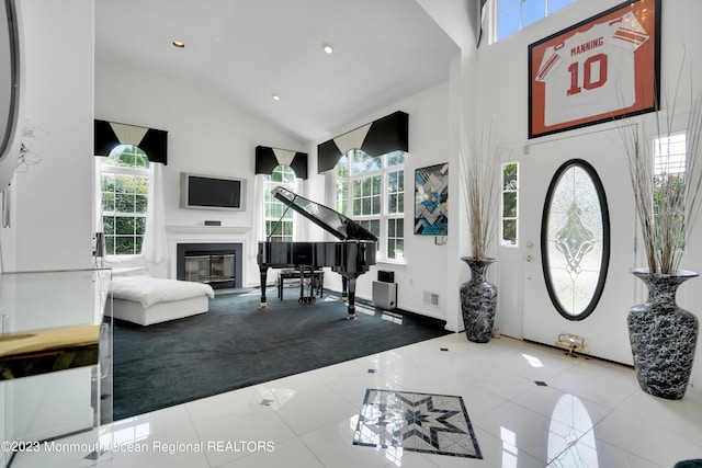 1969 Whitesville Rd, Toms River, NJ 08755 - entrance foyer with high vaulted ceiling, tile patterned floors, and a wealth of natural light