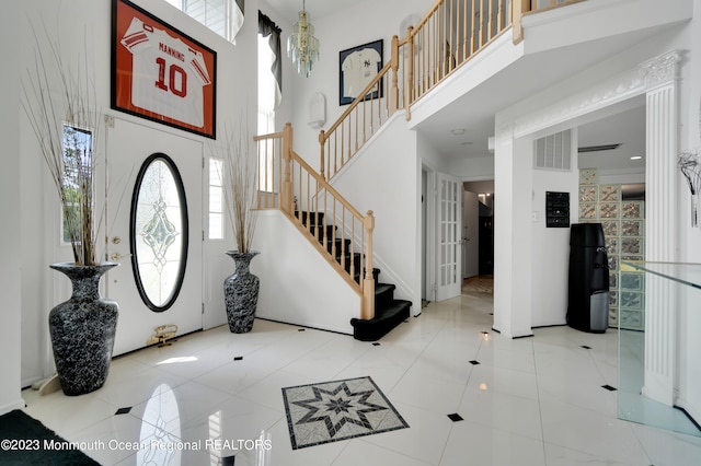 1969 Whitesville Rd, Toms River, NJ 08755 - tiled foyer entrance featuring a towering ceiling