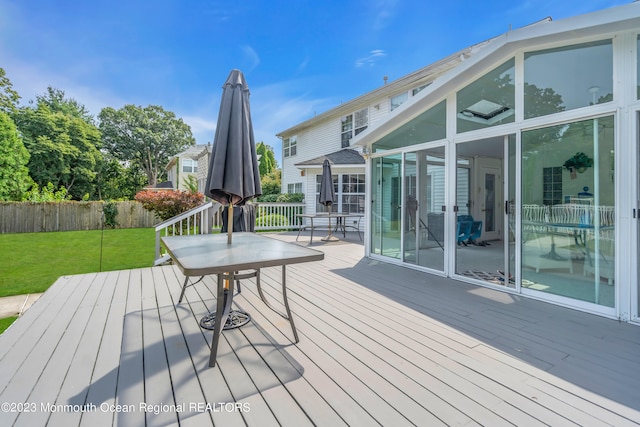 1969 Whitesville Rd, Toms River, NJ 08755 - deck featuring a sunroom and a yard