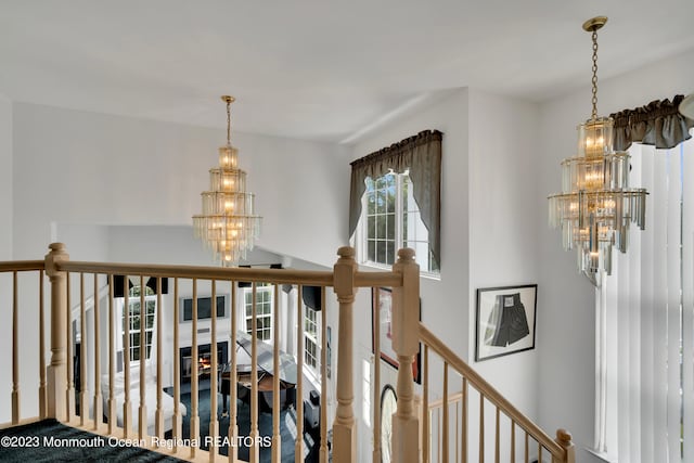 1969 Whitesville Rd, Toms River, NJ 08755 - staircase with an inviting chandelier