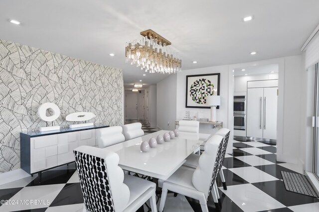 dining area featuring tile patterned floors