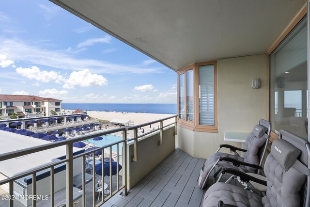 balcony with a water view