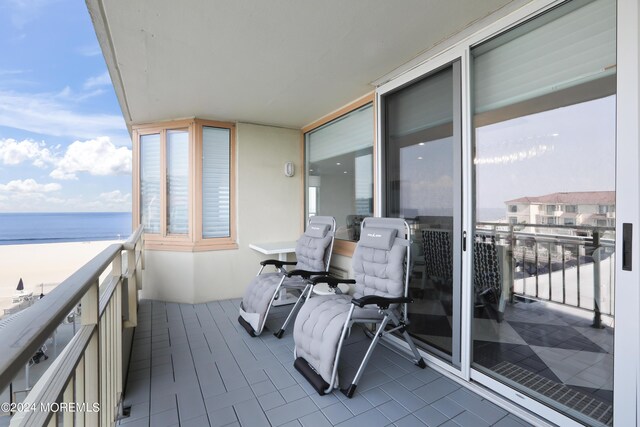 balcony with a water view