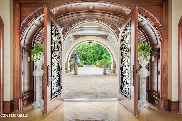 interior space featuring french doors