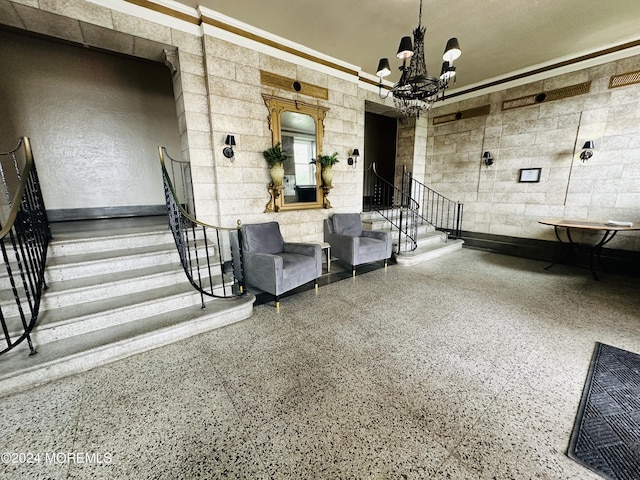 community lobby featuring stairway