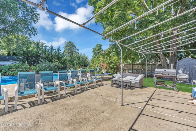 view of patio with an outdoor hangout area