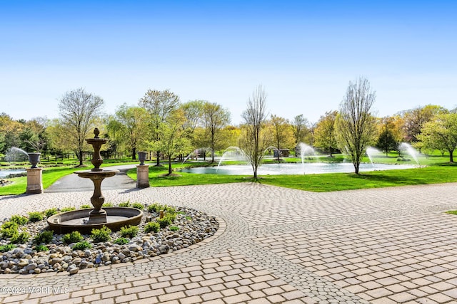86 Montrose Rd, Colts Neck, NJ 07722 - surrounding community featuring curved driveway, a water view, and a yard