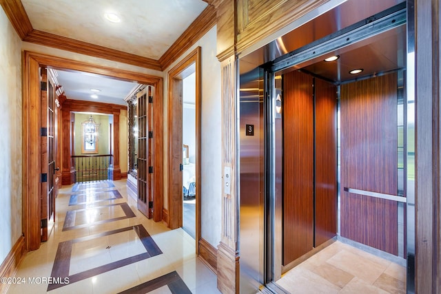 86 Montrose Rd, Colts Neck, NJ 07722 - hall featuring elevator and ornamental molding