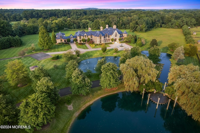 86 Montrose Rd, Colts Neck, NJ 07722 - drone / aerial view featuring a water view and a wooded view
