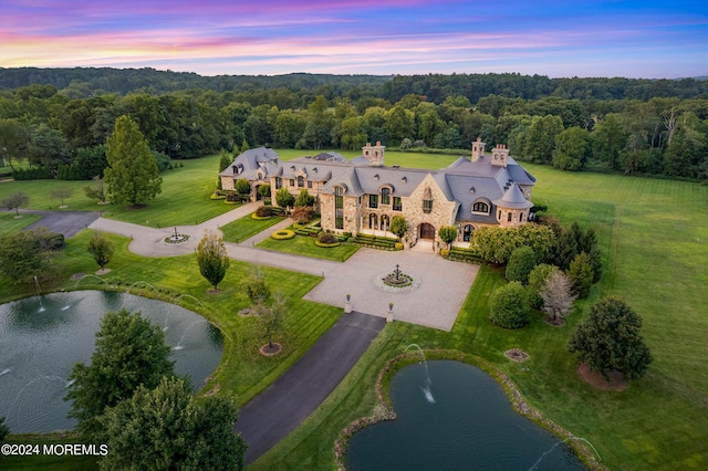 86 Montrose Rd, Colts Neck, NJ 07722 - aerial view featuring a water view and a forest view