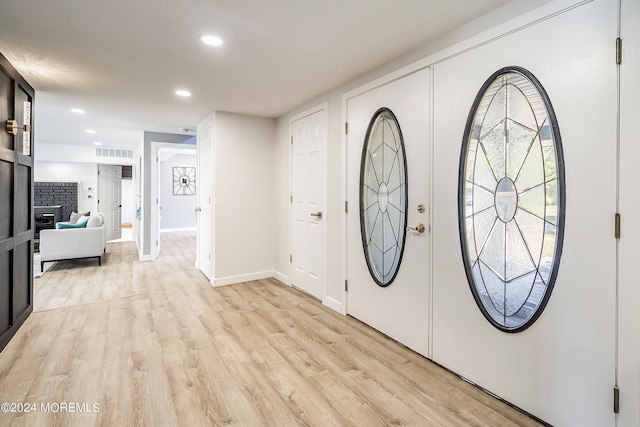 foyer featuring light hardwood / wood-style flooring