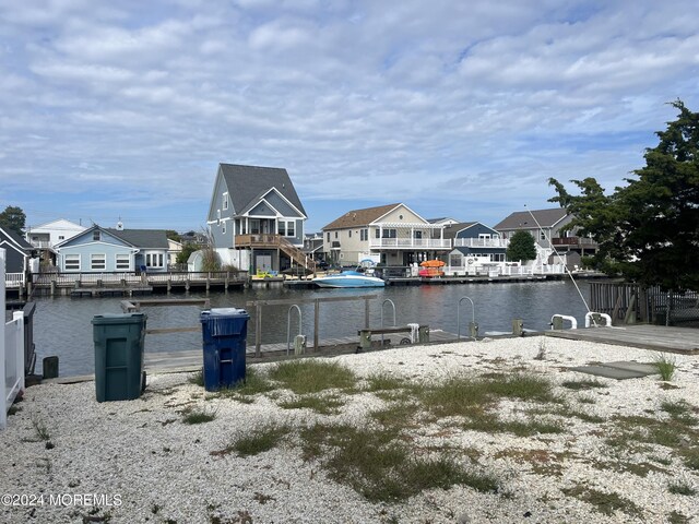 exterior space featuring a water view