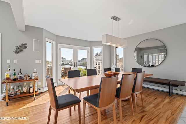 149 Valencia Dr, Brick, NJ 08723 - dining area featuring light wood finished floors, healthy amount of natural light, and a baseboard heating unit