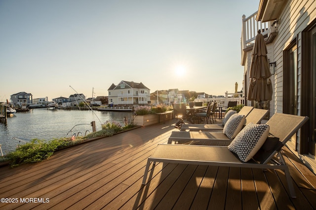 149 Valencia Dr, Brick, NJ 08723 - wooden terrace with a water view and a residential view