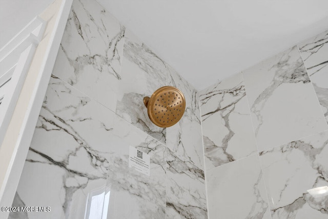 interior details with tiled shower