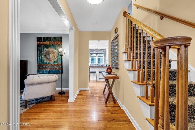 hallway featuring wood-type flooring