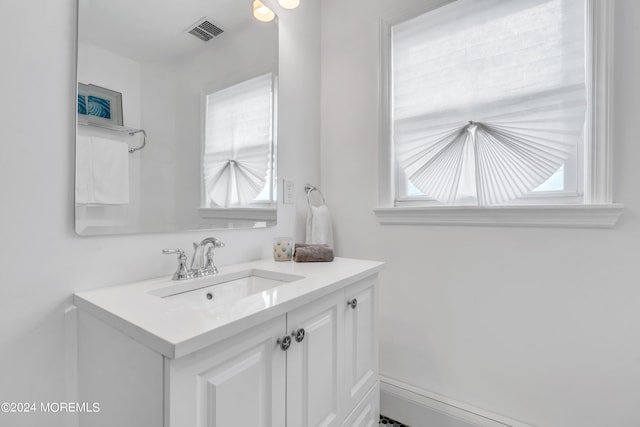 bathroom with a wealth of natural light and vanity