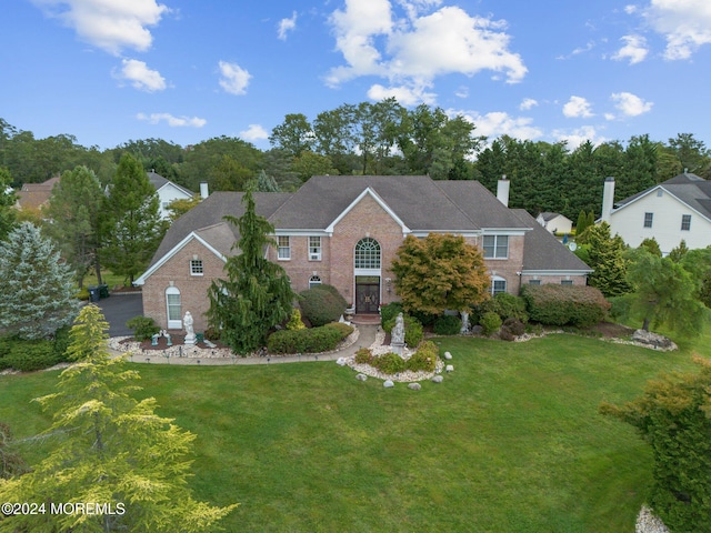 view of front of home with a front yard