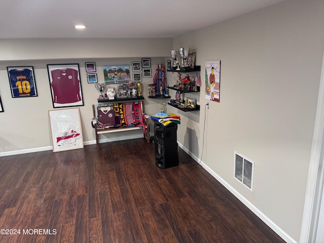 game room featuring hardwood / wood-style flooring