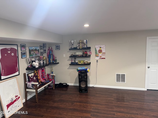 interior space featuring dark hardwood / wood-style flooring