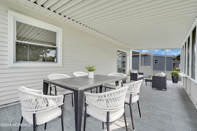 view of patio featuring an outdoor living space