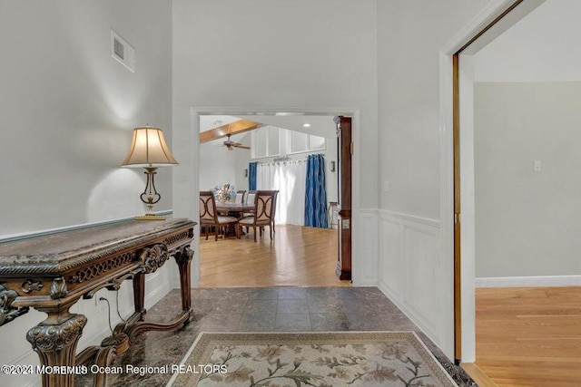 hall featuring hardwood / wood-style flooring