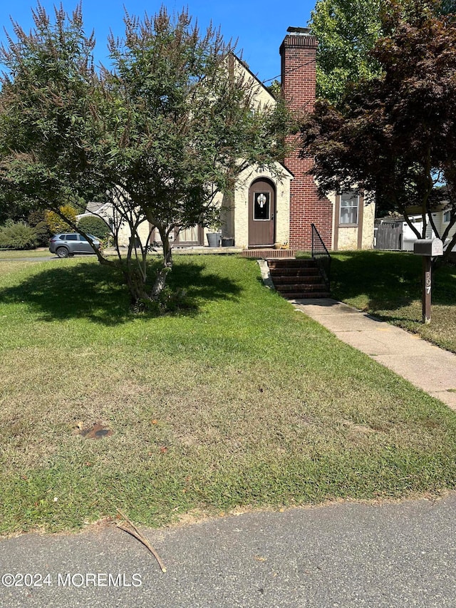 view of front facade with a front yard