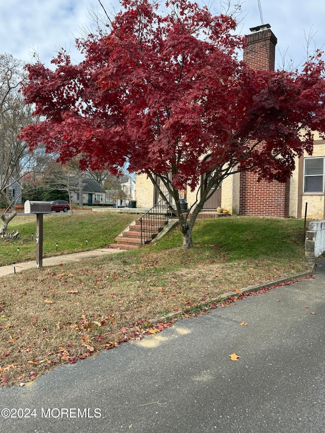 exterior space with a front lawn