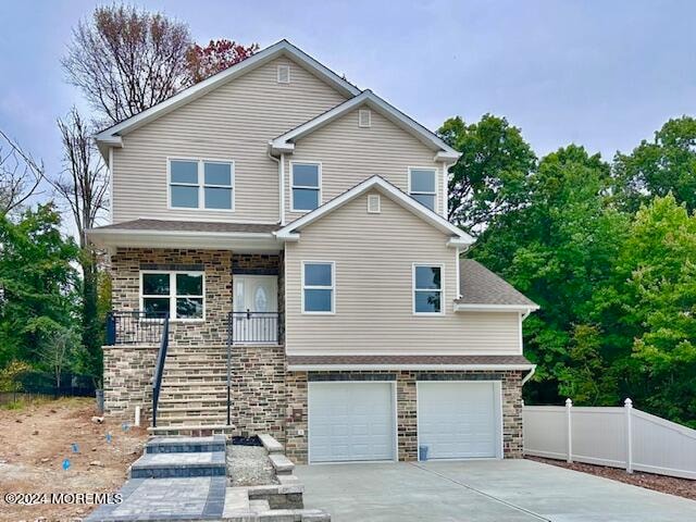 view of front of home featuring a garage