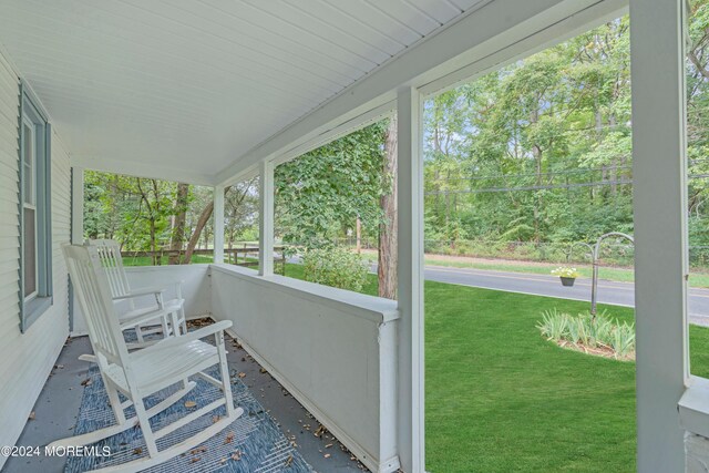 view of patio featuring covered porch