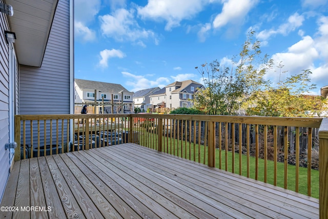 deck with a yard