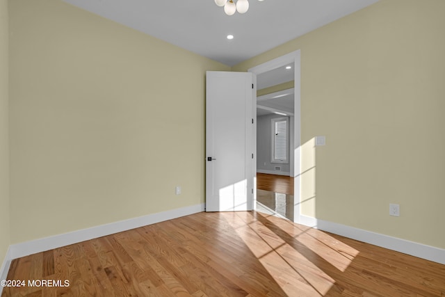 empty room featuring light hardwood / wood-style floors