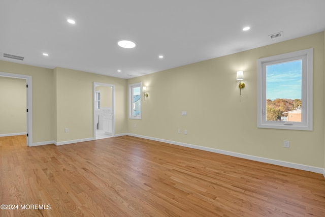 empty room featuring light hardwood / wood-style floors