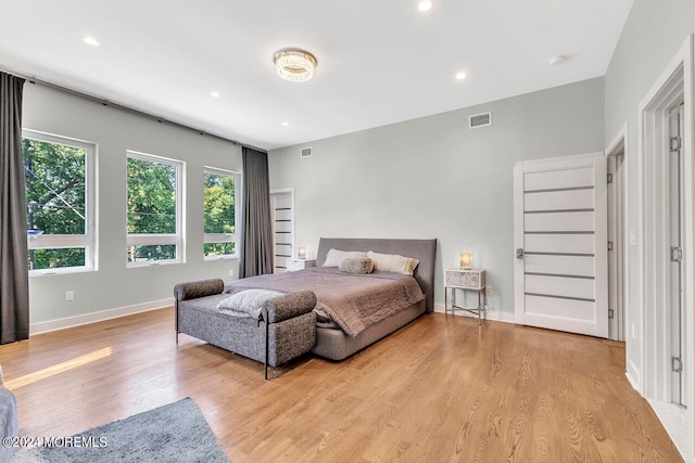 bedroom featuring light hardwood / wood-style flooring