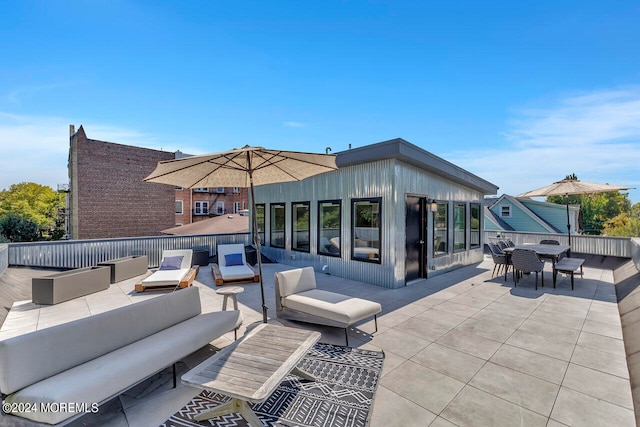 view of patio with an outdoor living space