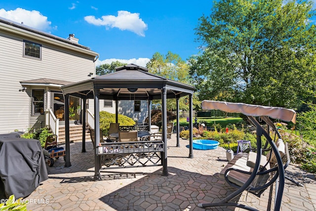 view of patio / terrace with a gazebo