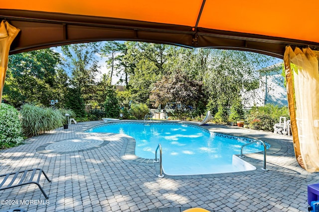 view of pool with a patio