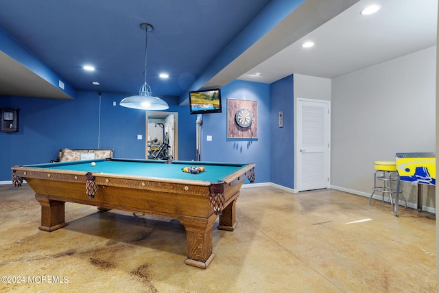 playroom with billiards